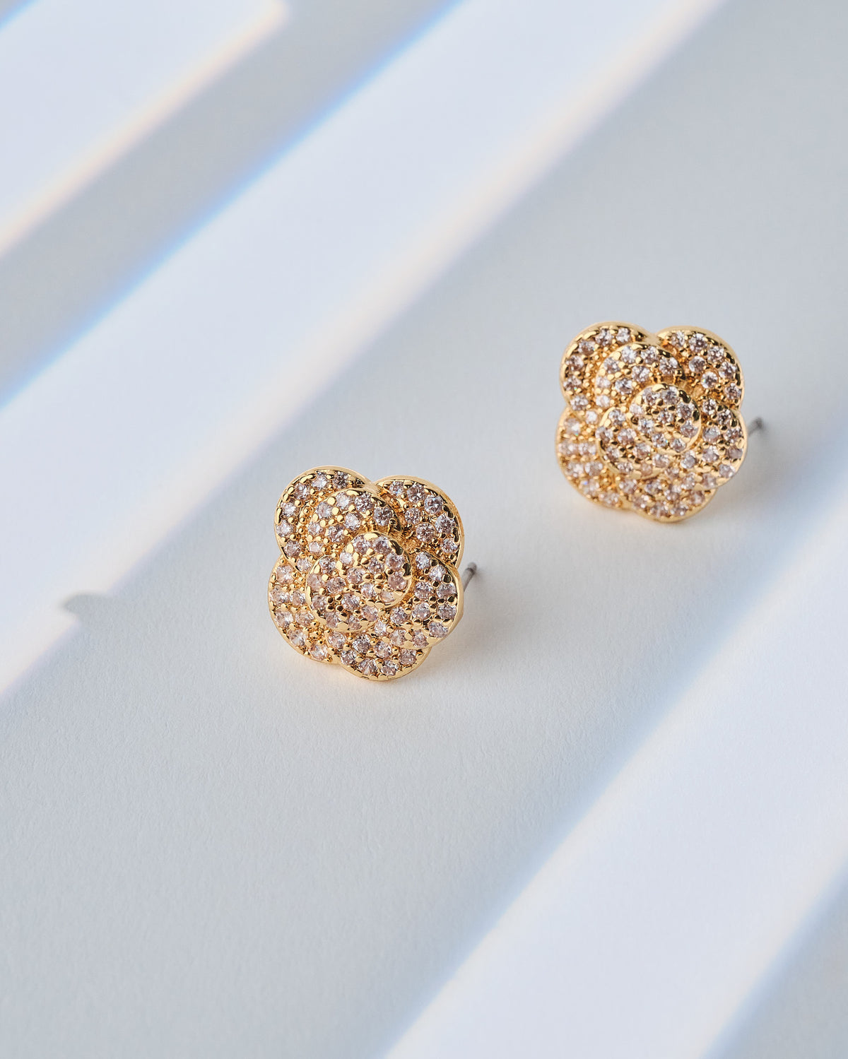 16K Plated Brillo Rosa Earrings