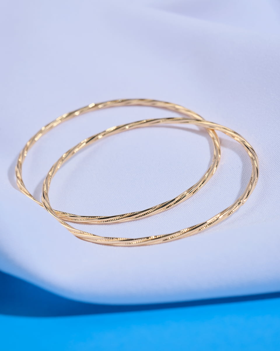 16K Plated Twisted Bangles Trio