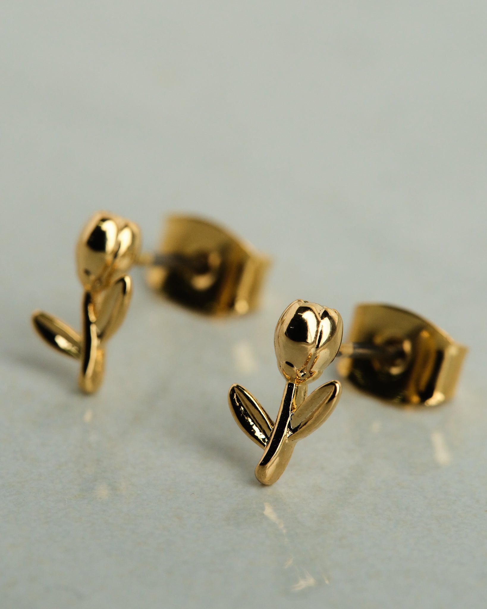 18K Plated Tulip Stud Earrings