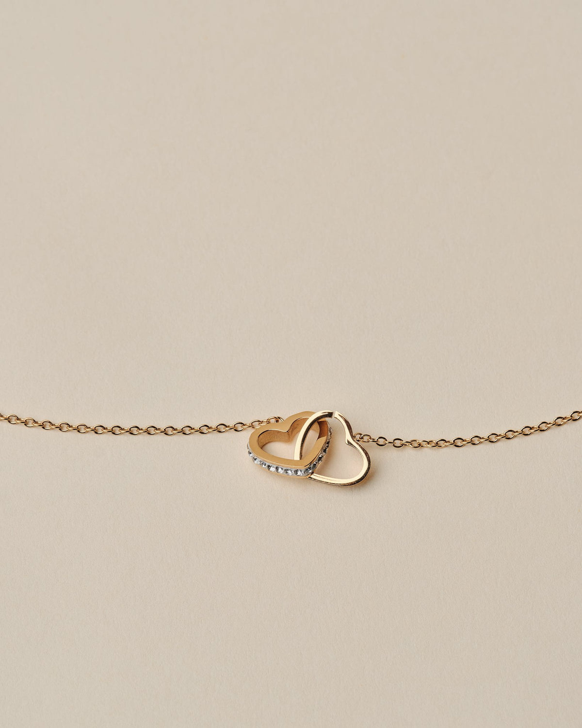 18K Plated Linked Hearts Necklace