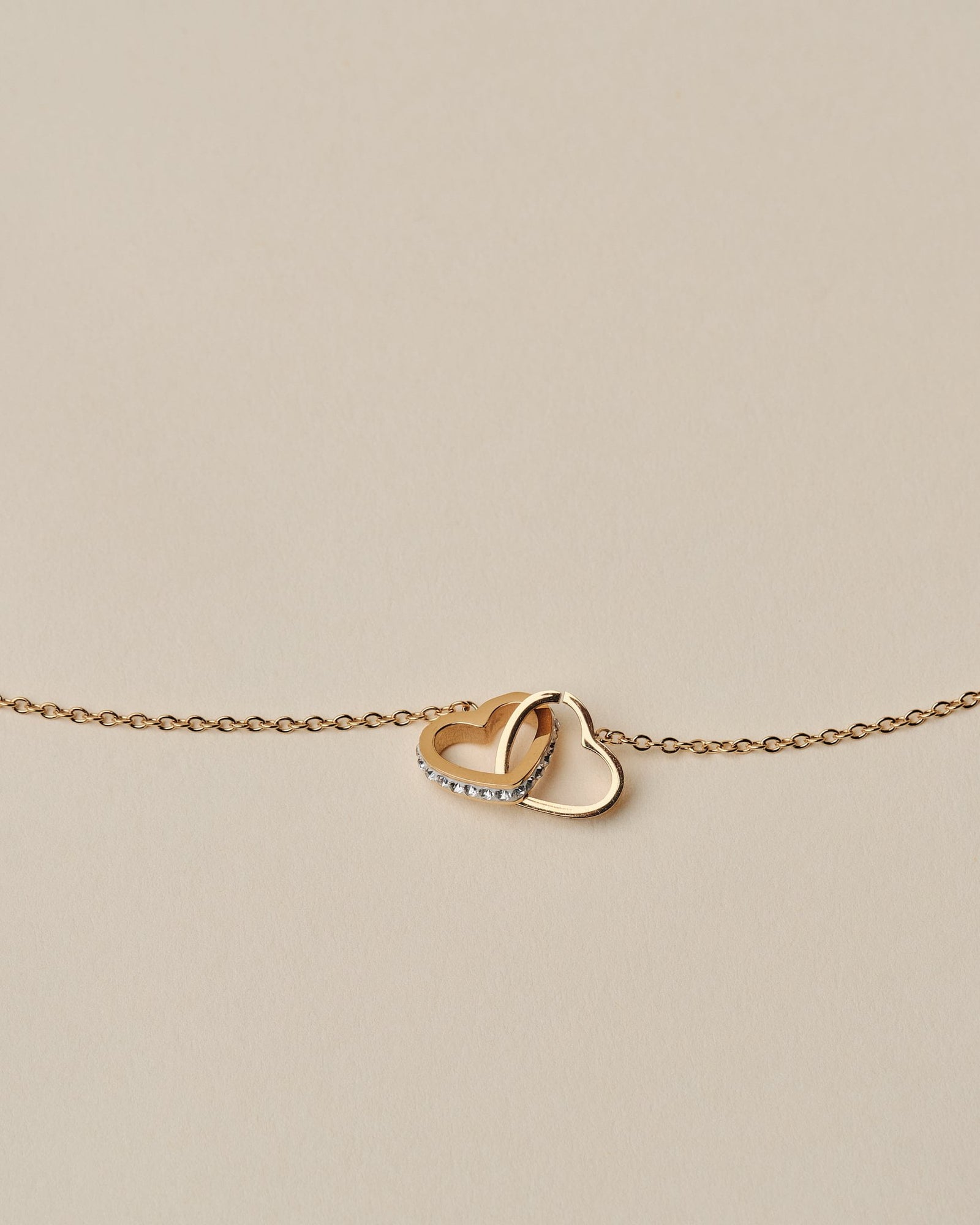 18K Plated Linked Hearts Necklace