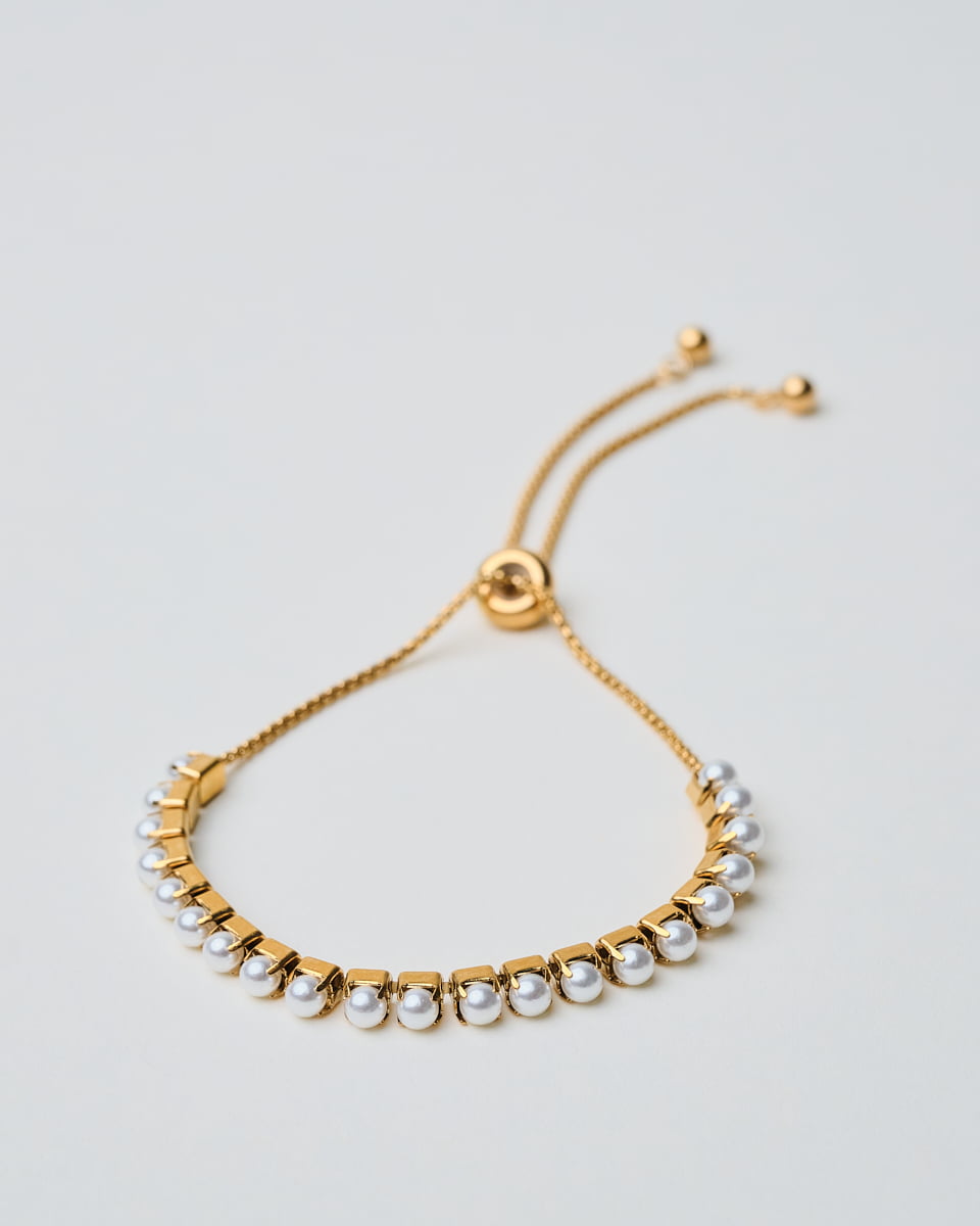 18K Plated Pearl Slider Bracelet