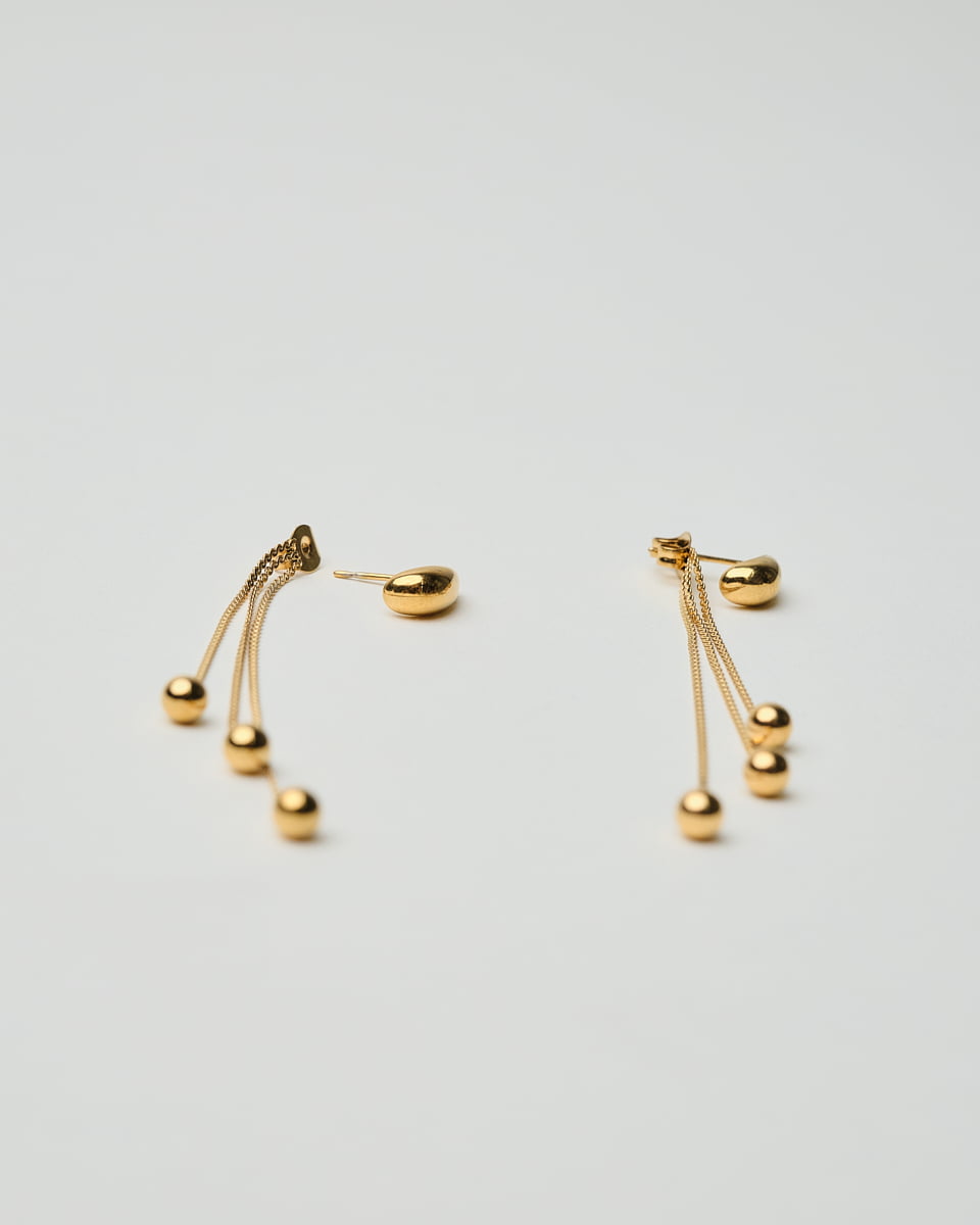 18K Plated Back Dangle Earrings