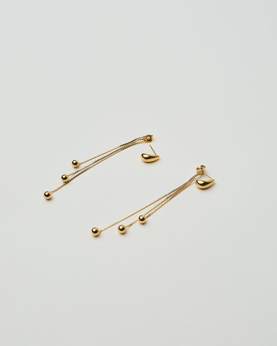 18K Plated Back Dangle Earrings