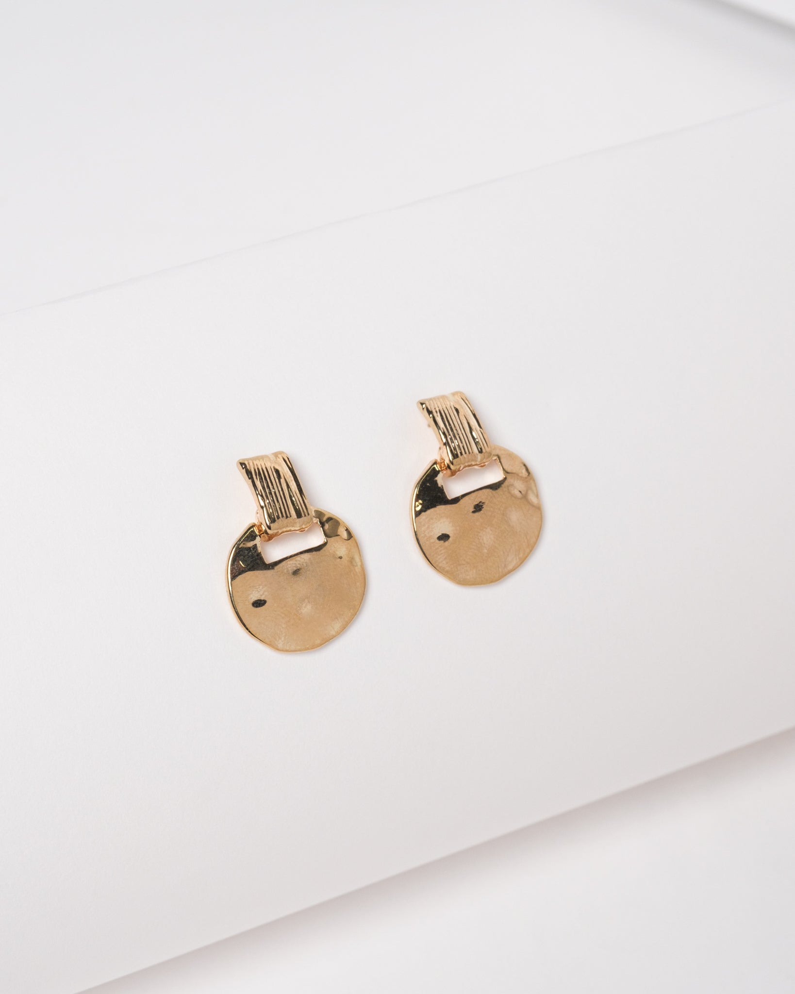 16K Plated Disc Earrings