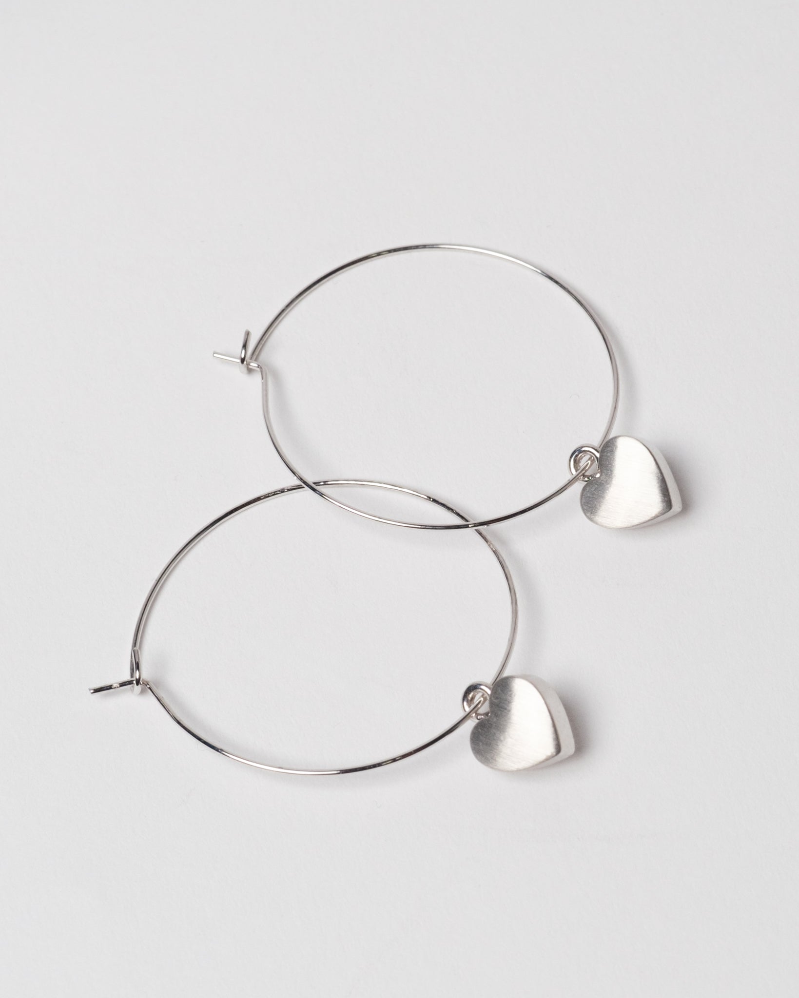 Dangling Heart Hoops