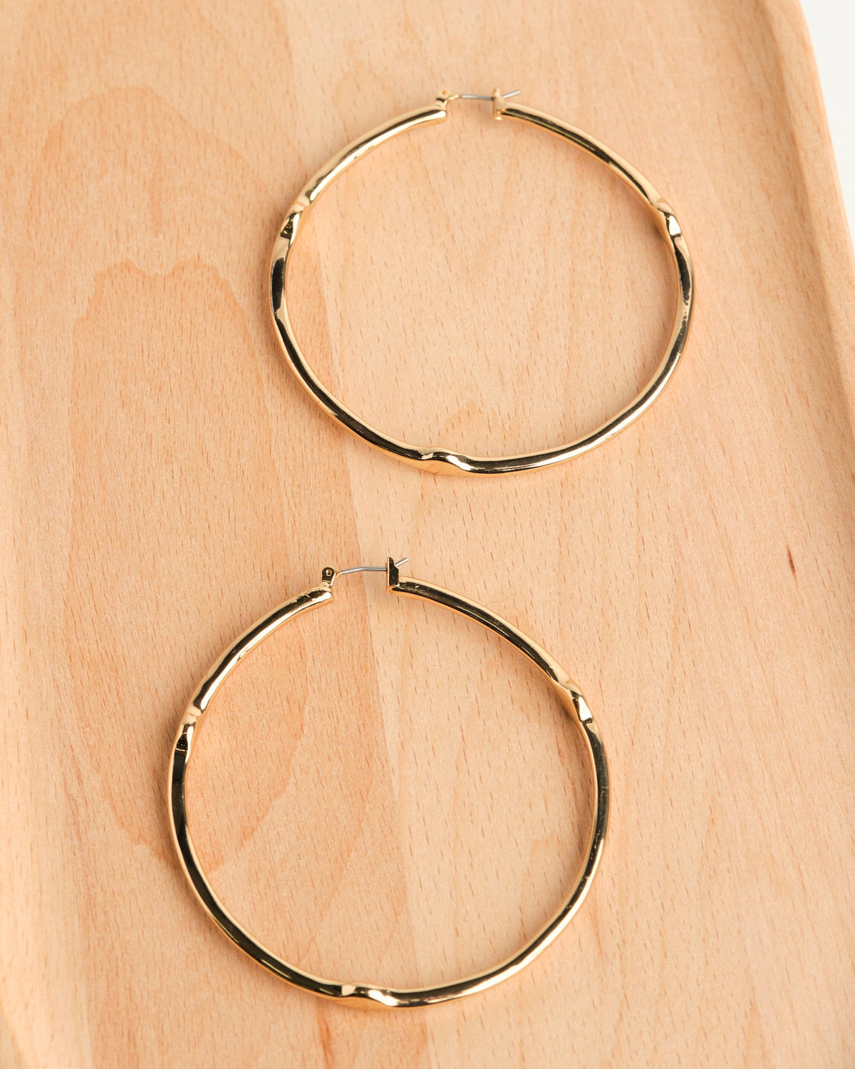 16K Plated Cast Hoop Earrings