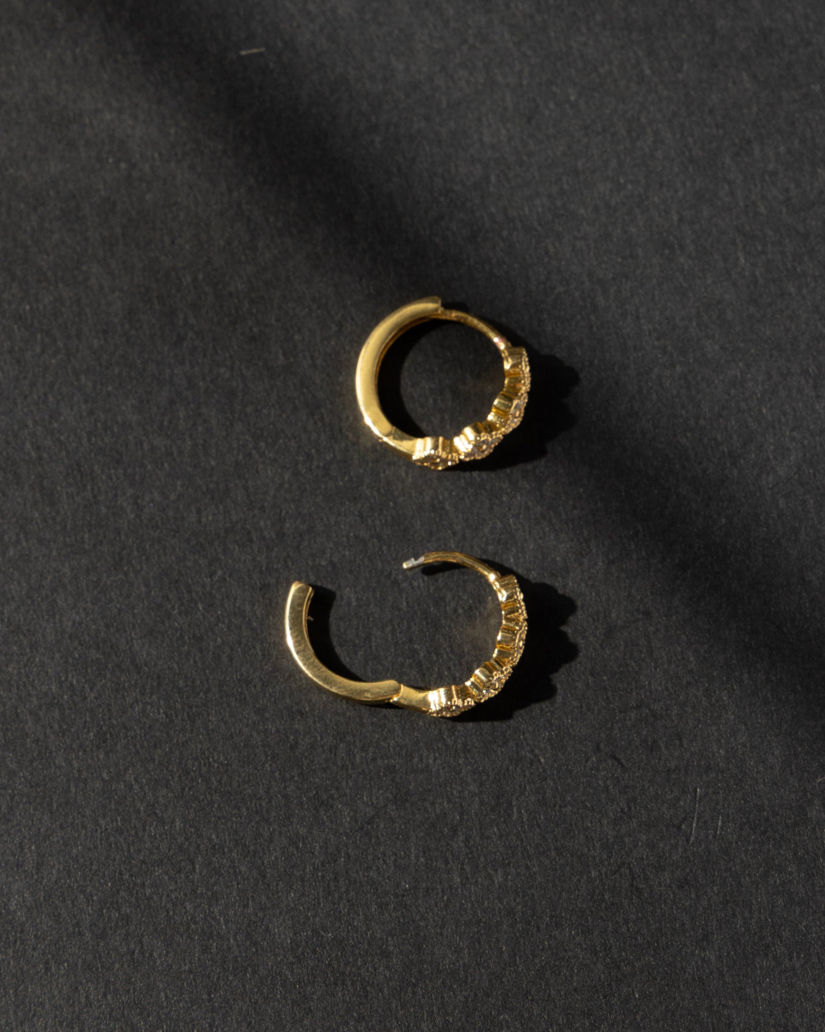 18K Plated Luck Hoop Earrings