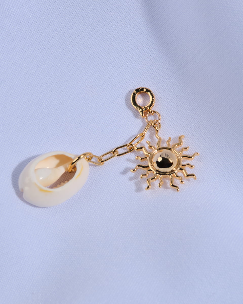 18K Plated Shell Sun Charm