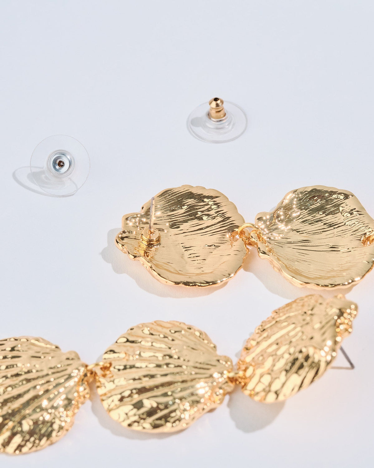 16K Plated 3 Shells Earrings