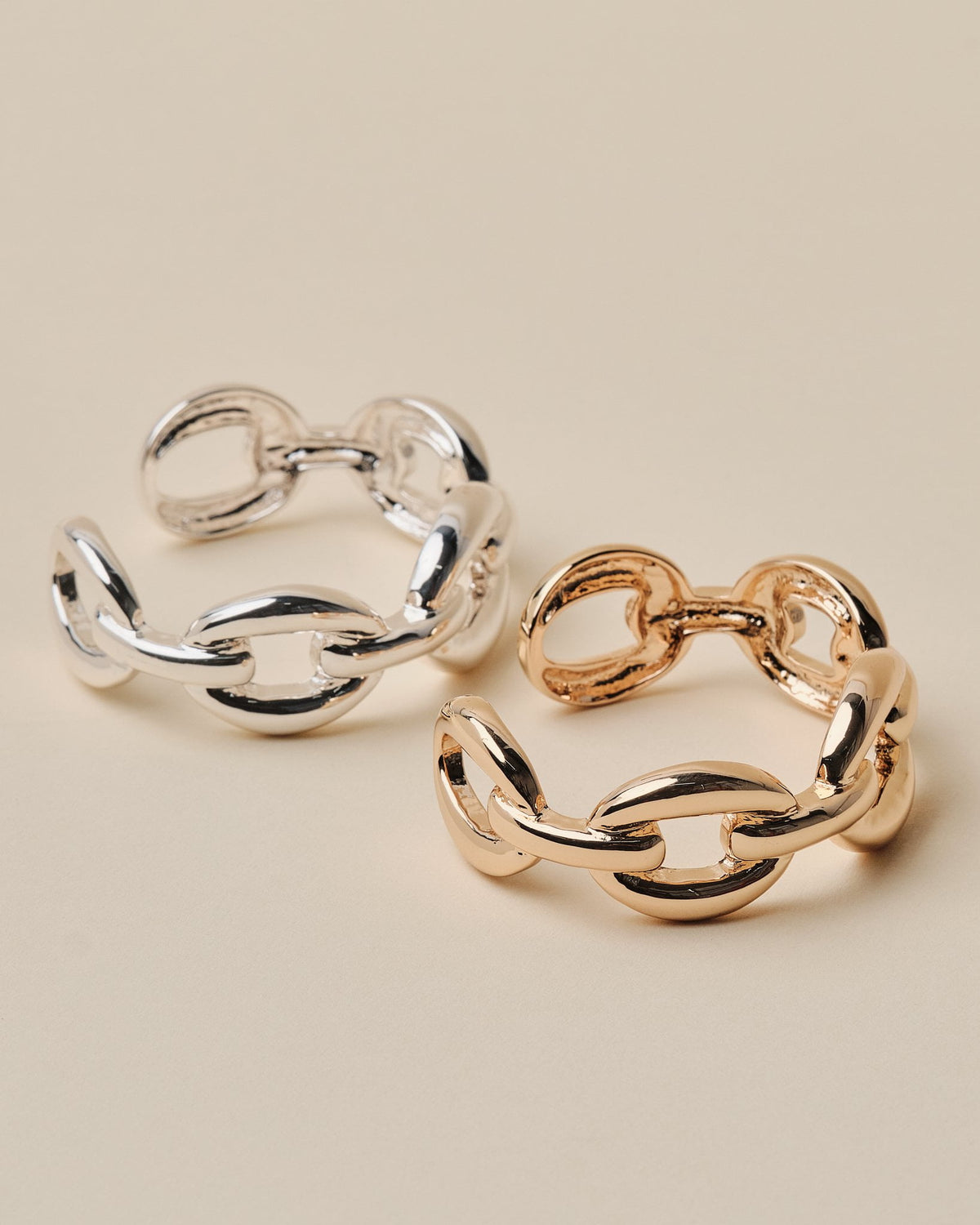 16K Plated Big Links Cuff