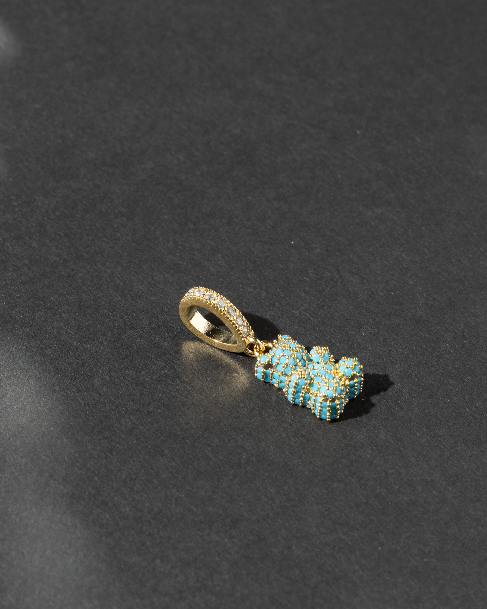 16K Plated Bling Bear Charm