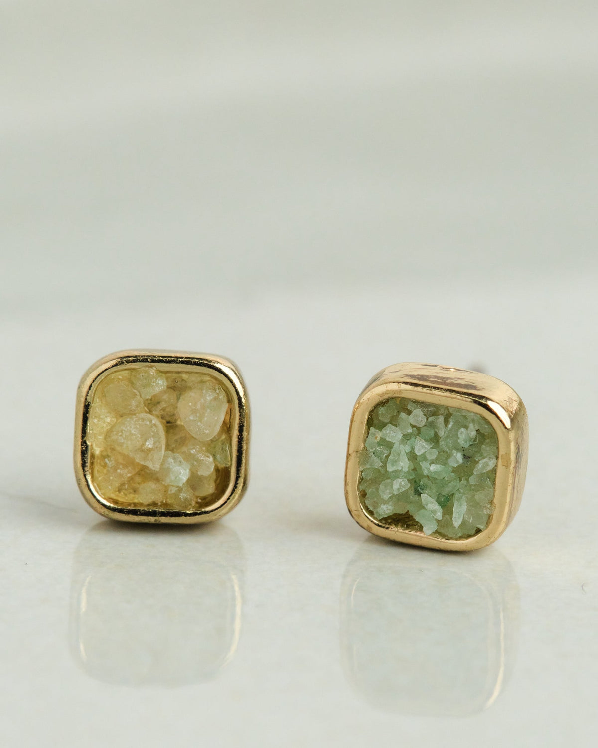 Tiny Stone Stud Earrings