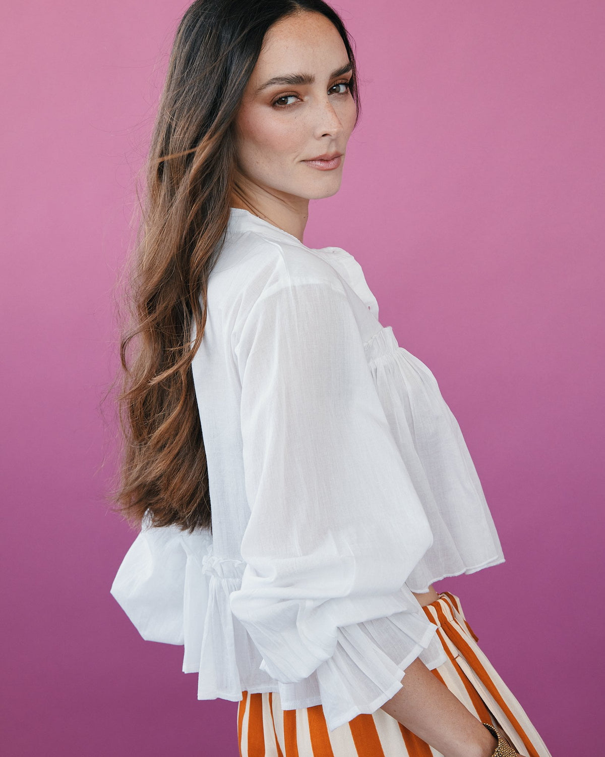Atan Ruffle Crop