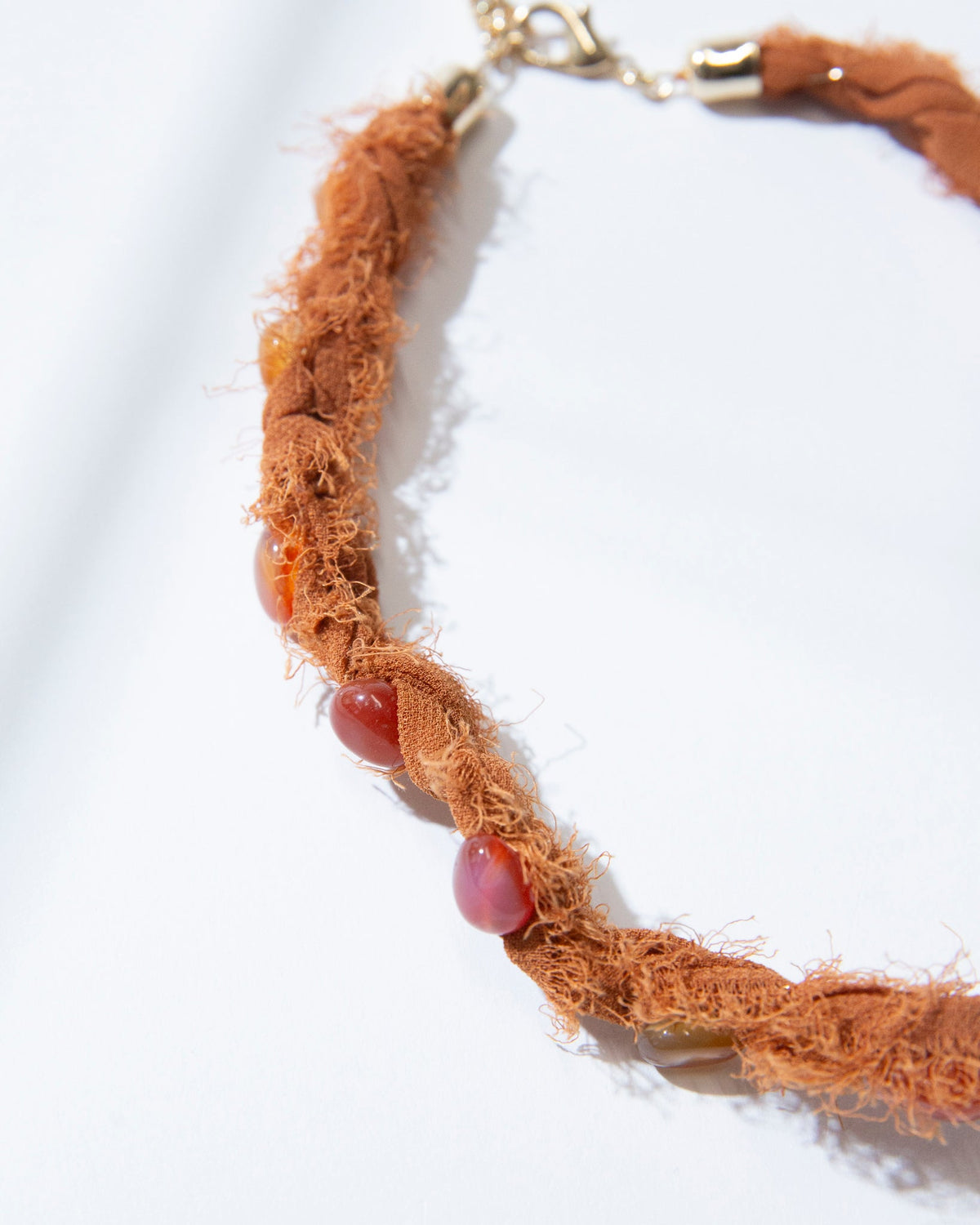 Orange Fabric Necklace