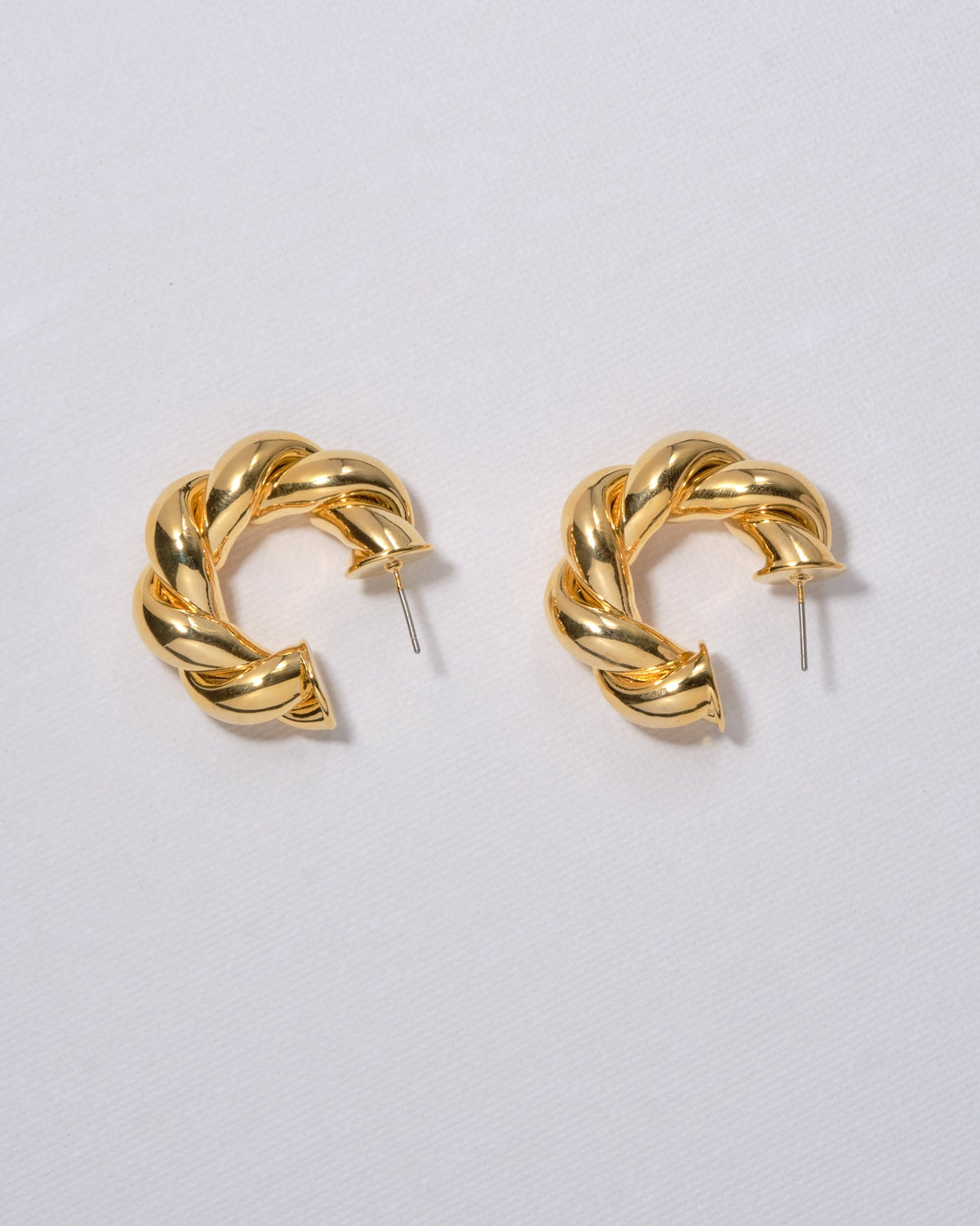 20K Plated Chunky Twisted Hoops