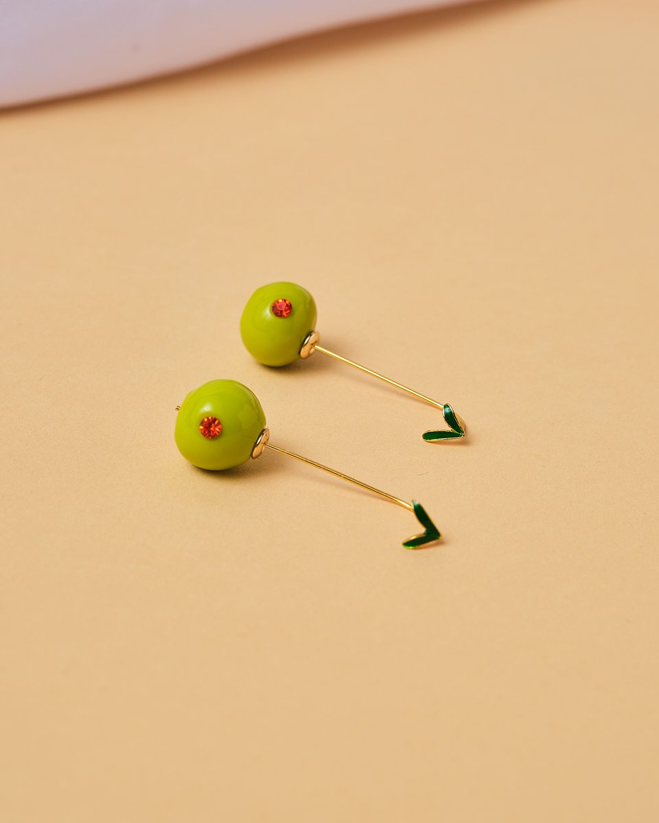 16K Plated Olive Earrings