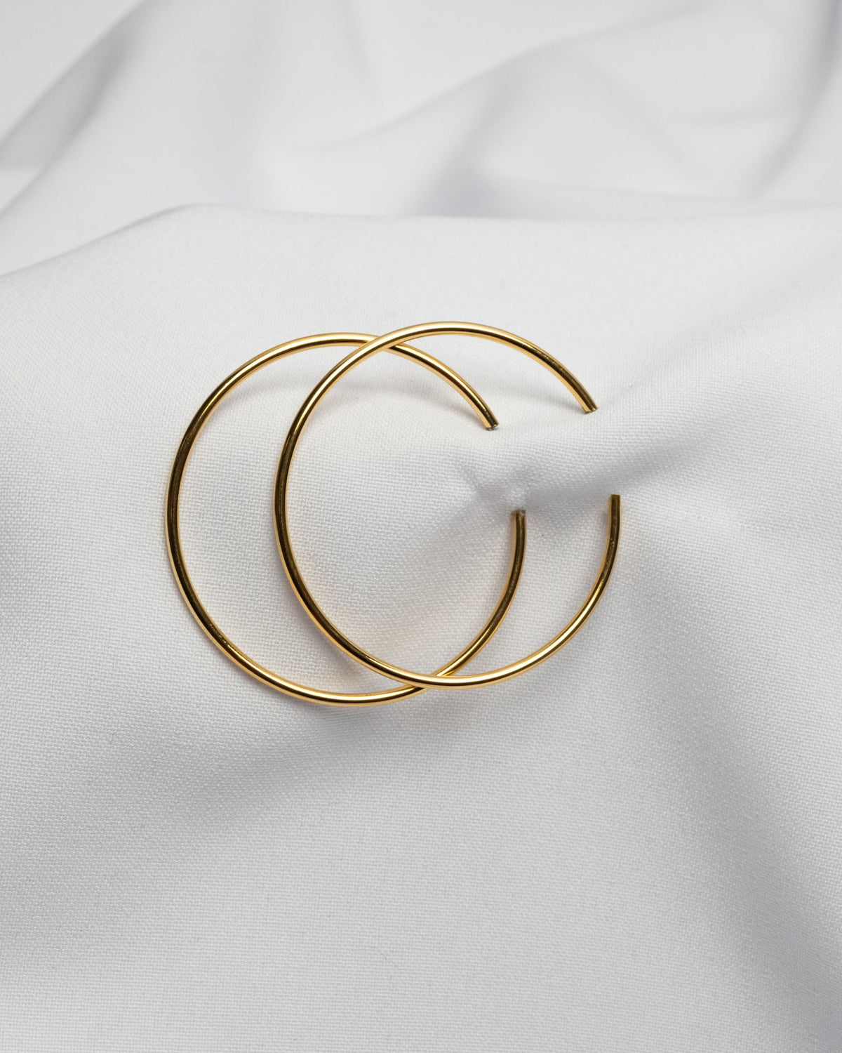 16K Plated Simple Big Gold Hoops