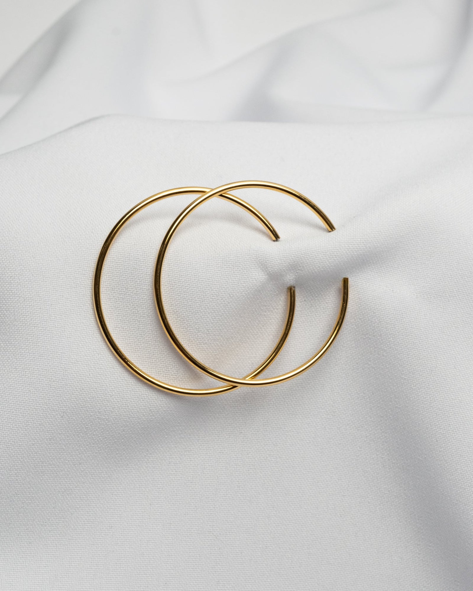 16K Plated Simple Big Gold Hoops