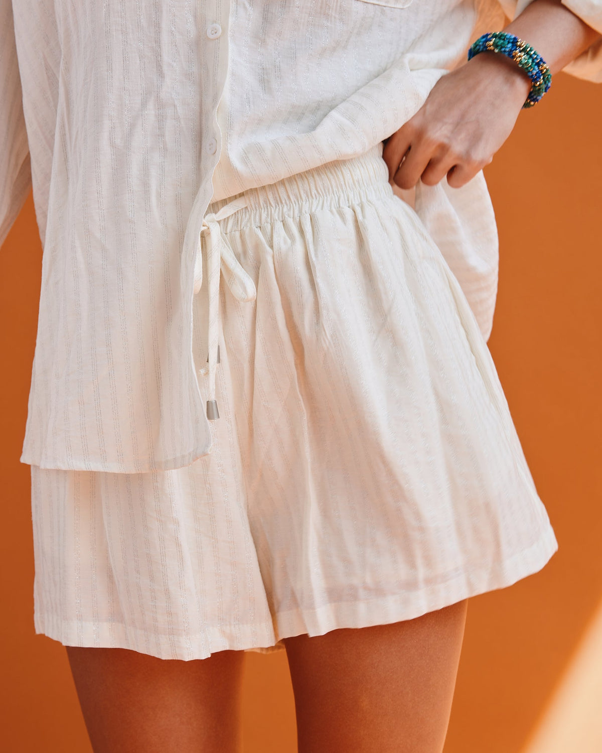 White Lurex Short