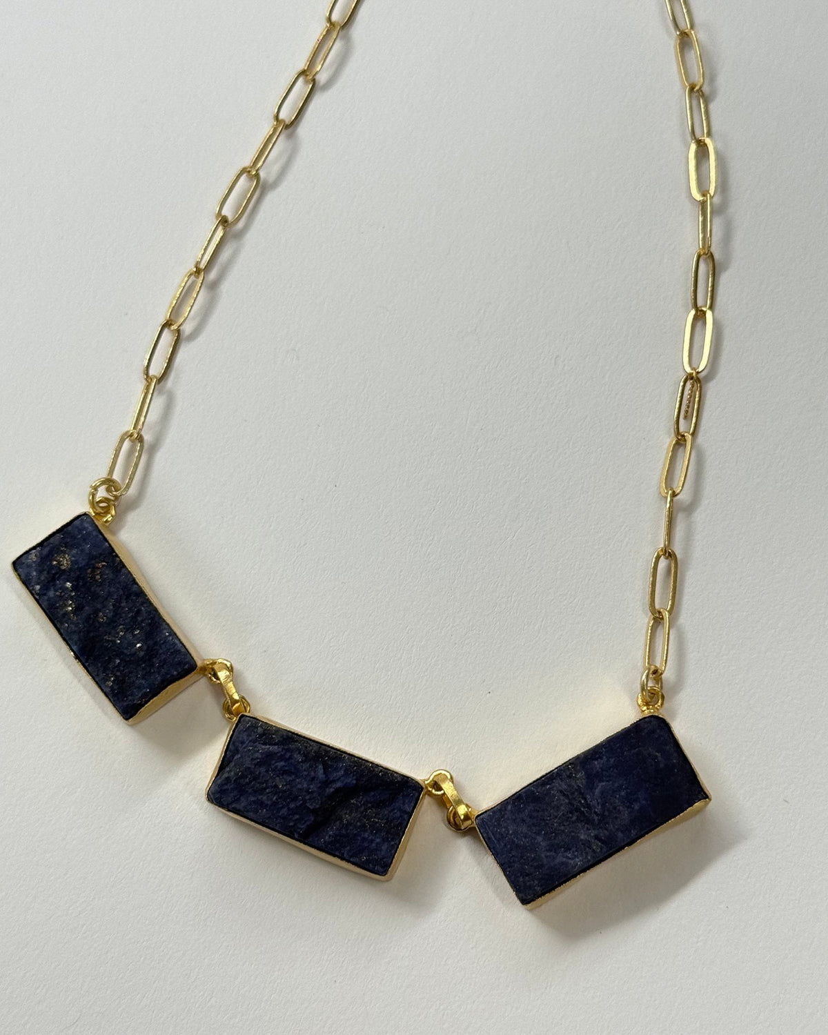 18k Plated Lapiz Necklace