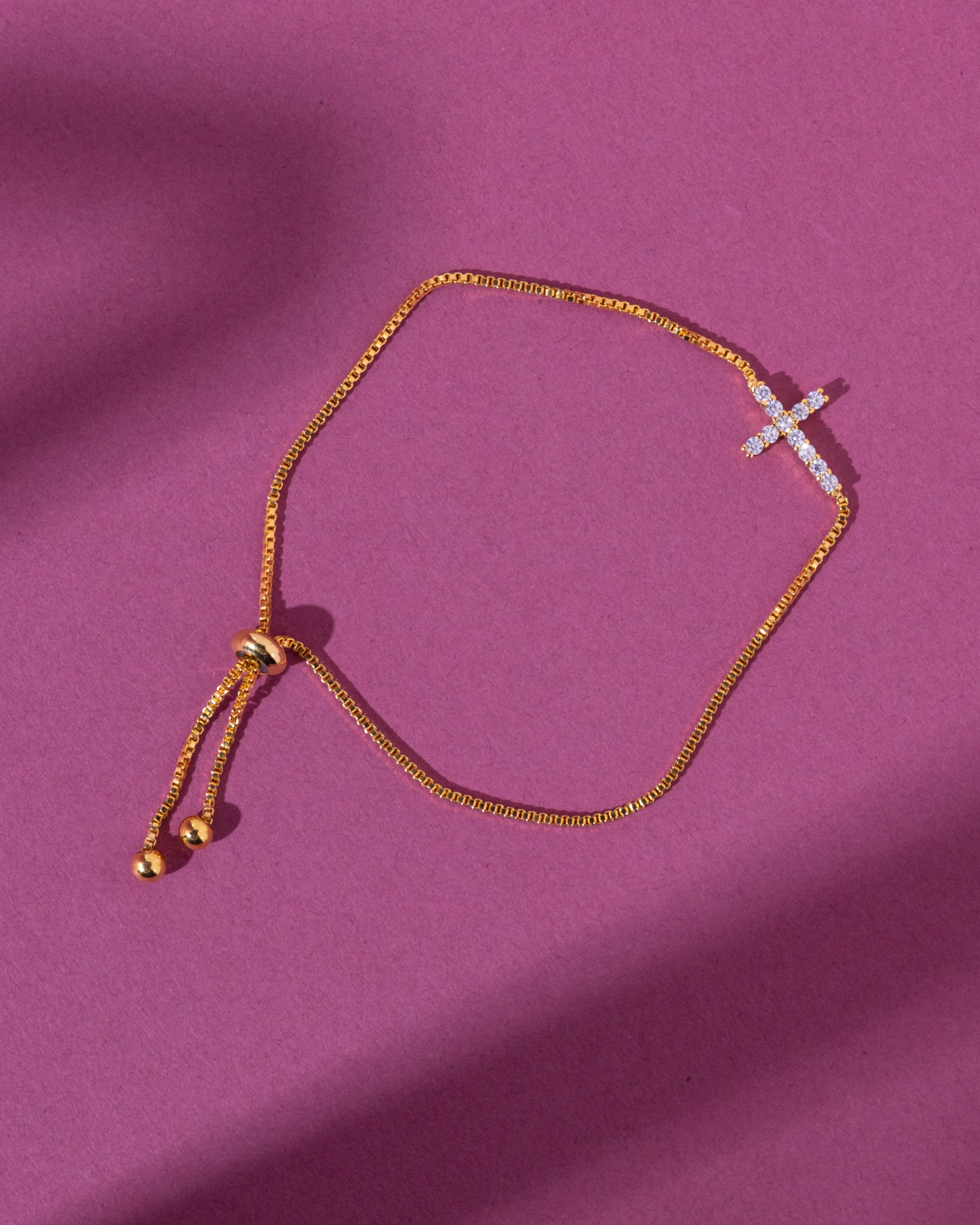 18K Plated Cruz Adjustable Bracelet