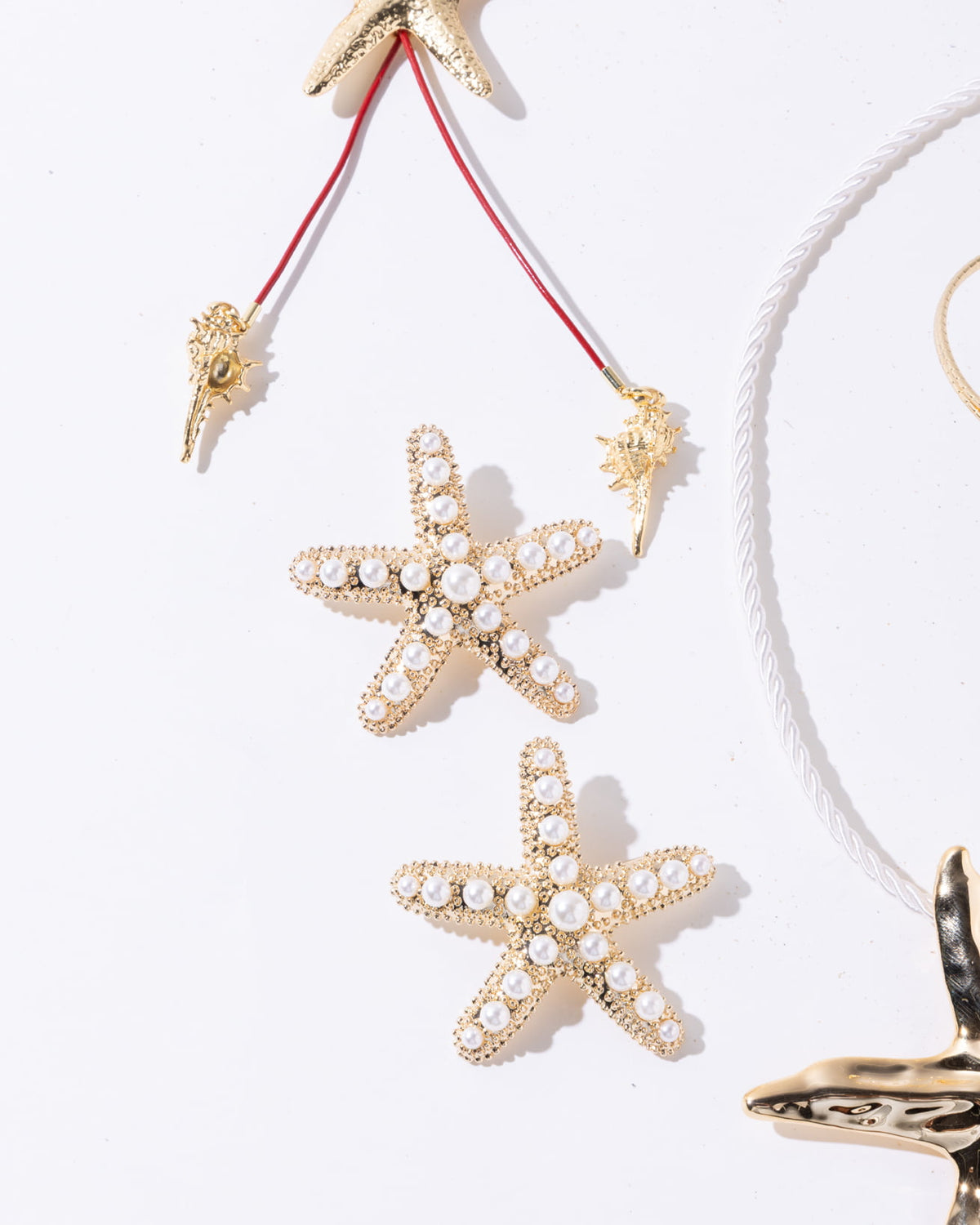 16K Plated Pearly Star Earrings