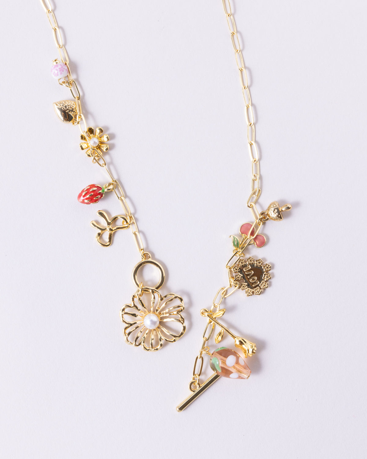 16K Plated Lovely Charm Necklace
