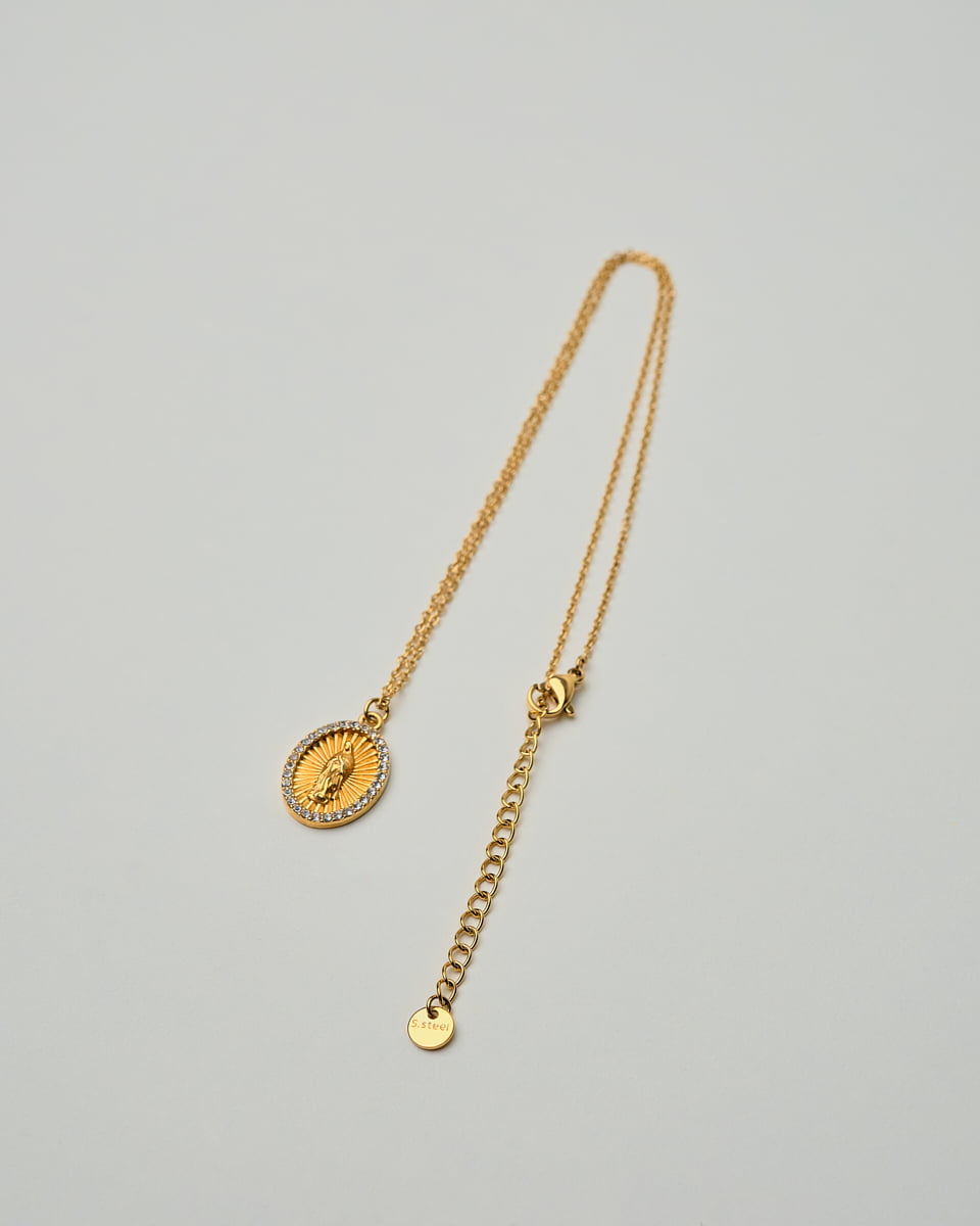 18K Plated Virgen Necklace