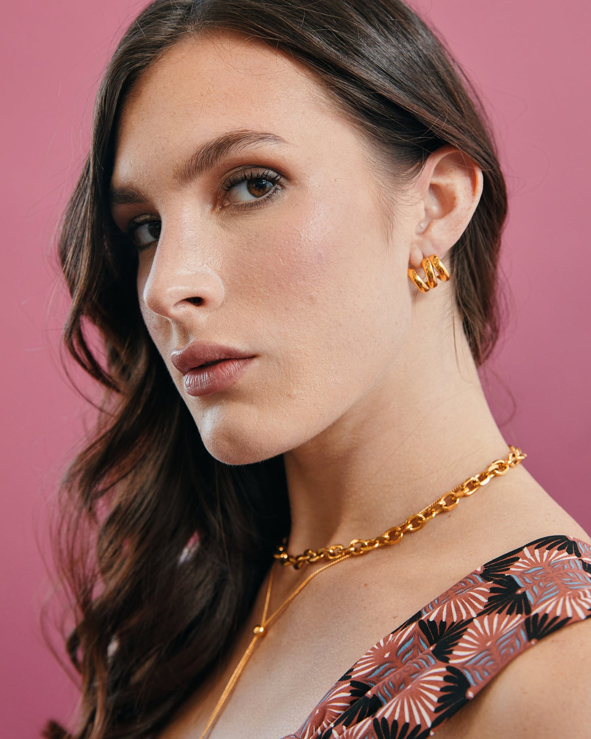 18K Plated Trio Hoop