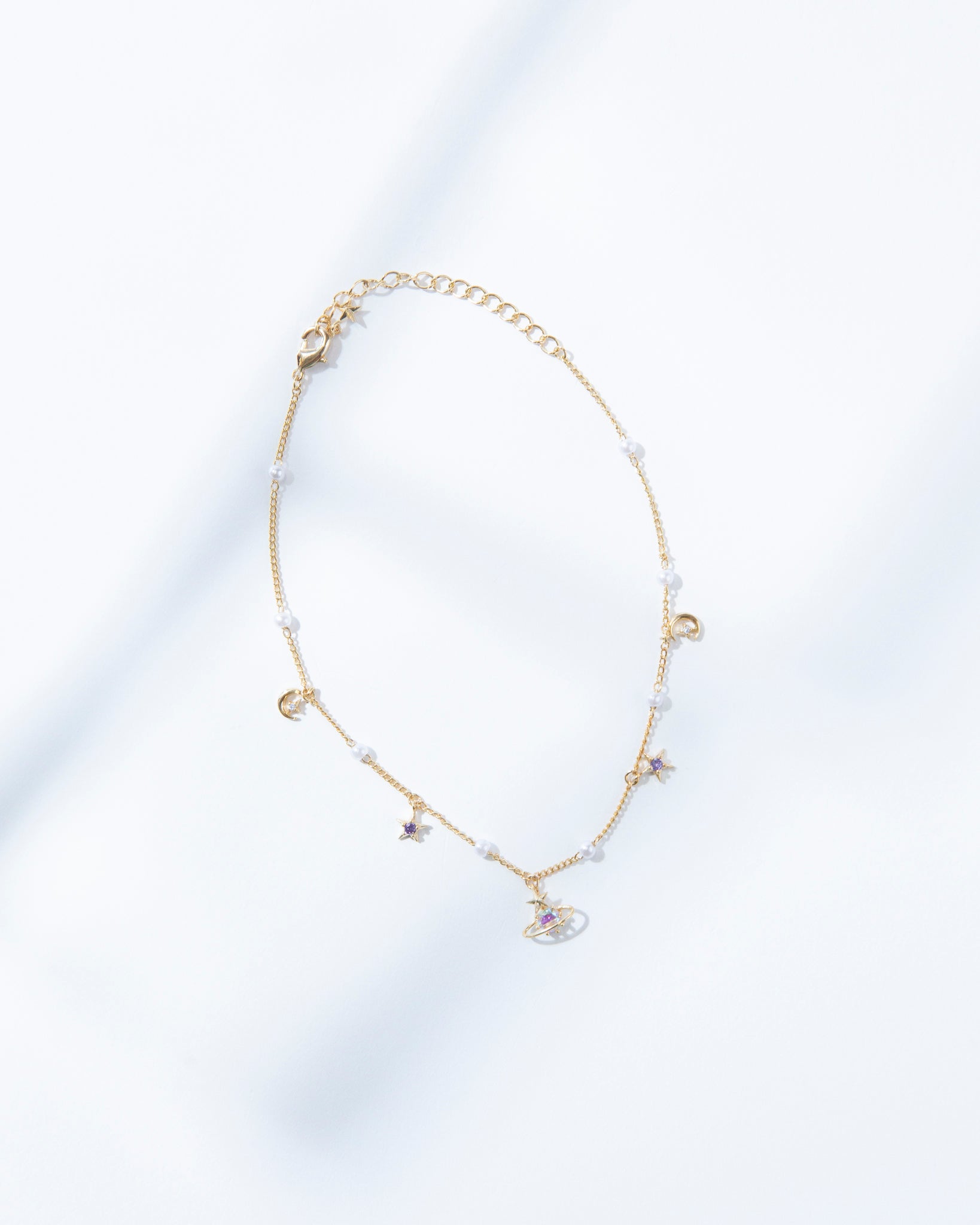 14K Plated Saturno Anklet