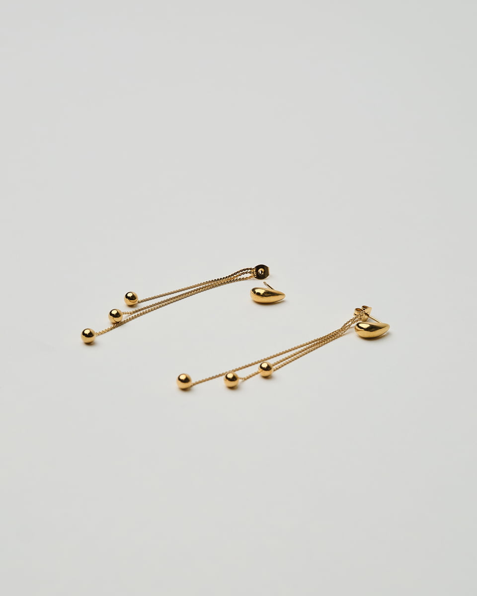 18K Plated Back Dangle Earrings