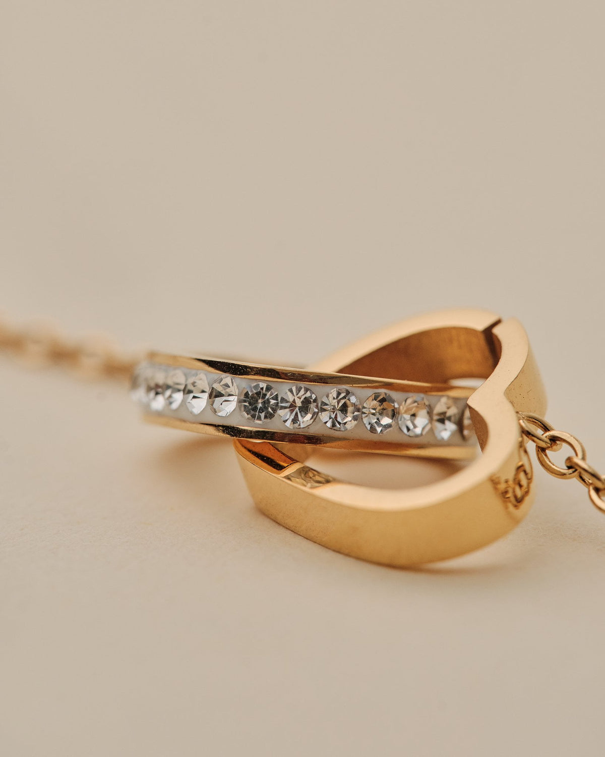 18K Plated Linked Hearts Necklace