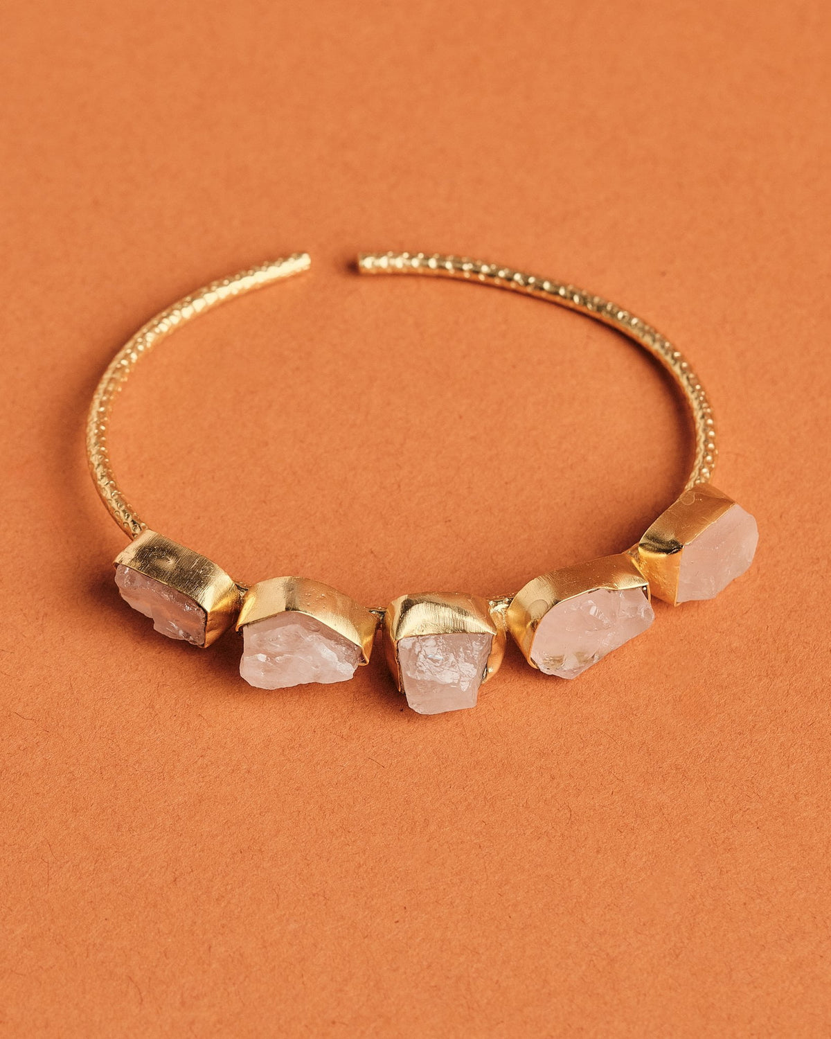 18k Plated Quartz Cuff Bracelet