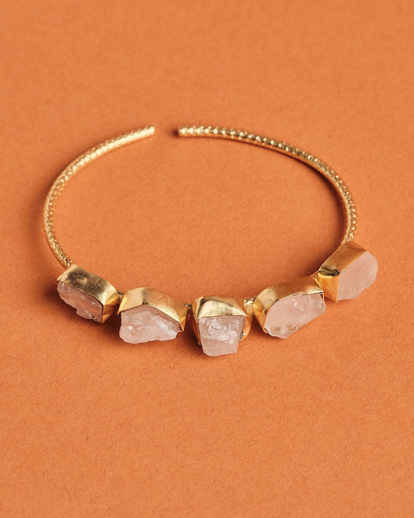 18k Plated Quartz Cuff Bracelet