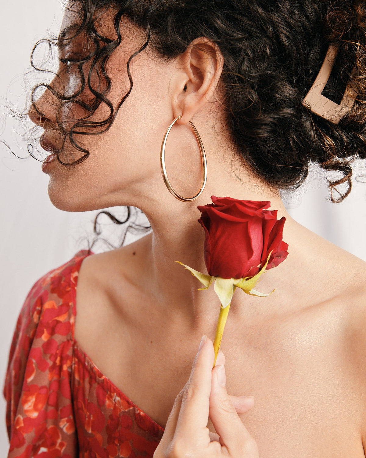 16K Plated Drop Hoops