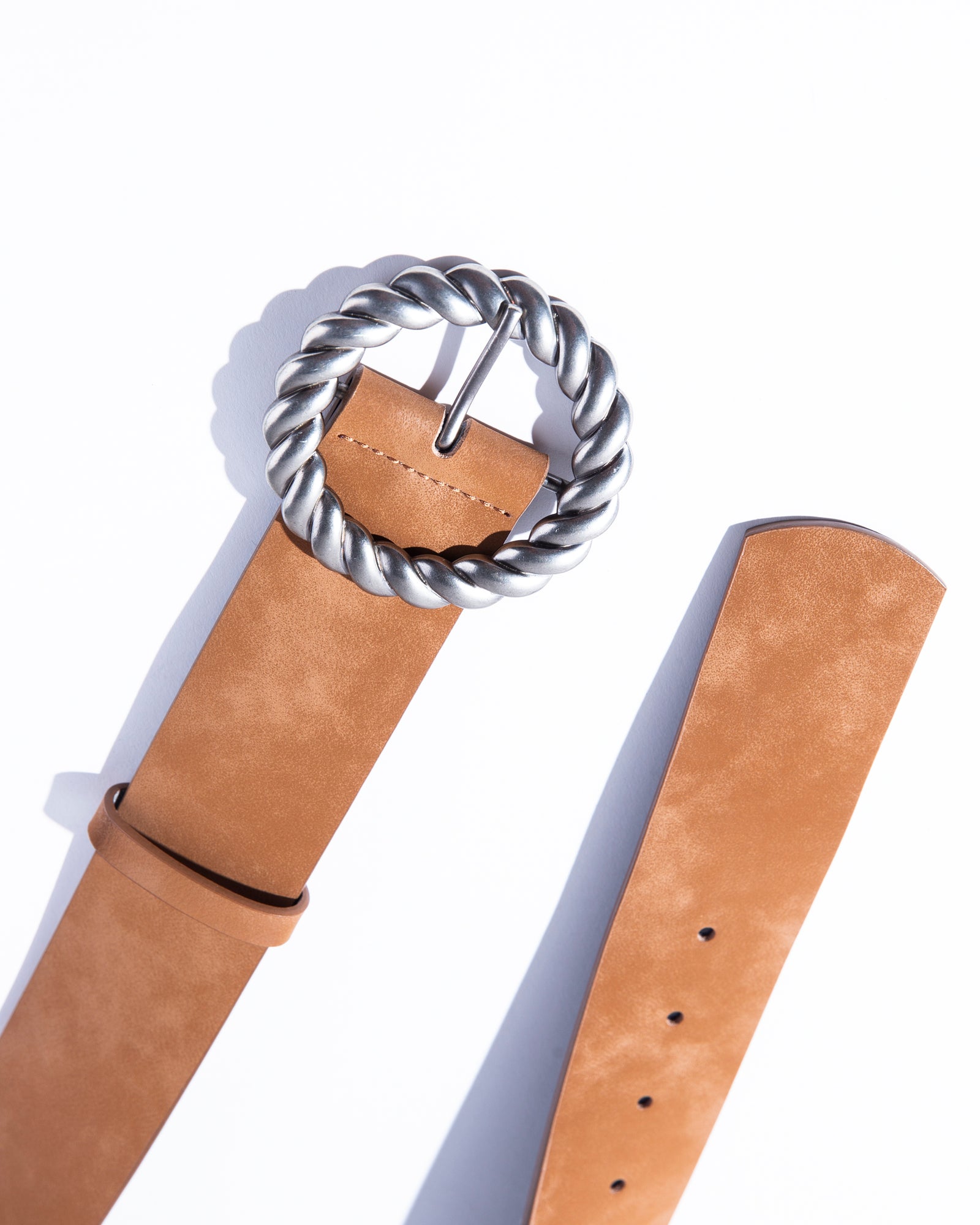 Twisty Buckle Leather Belt