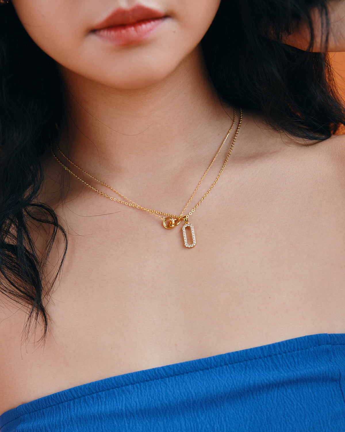 16K Plated Paper Clip Necklace