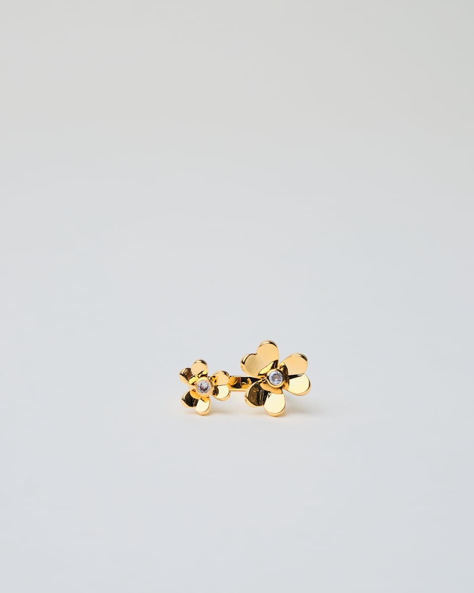 18K Plated 2 Flores Ring