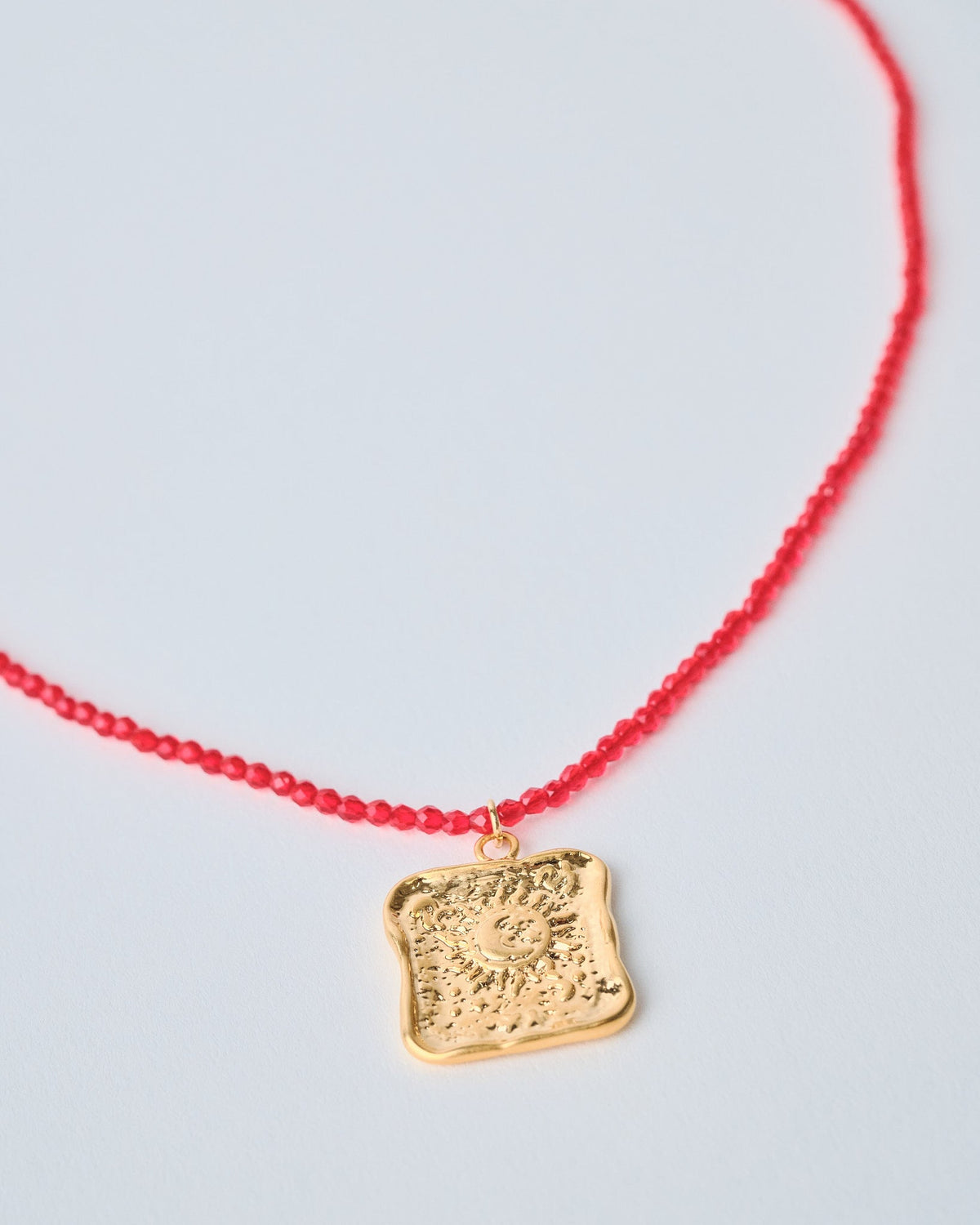 18K Plated Red Sun Necklace