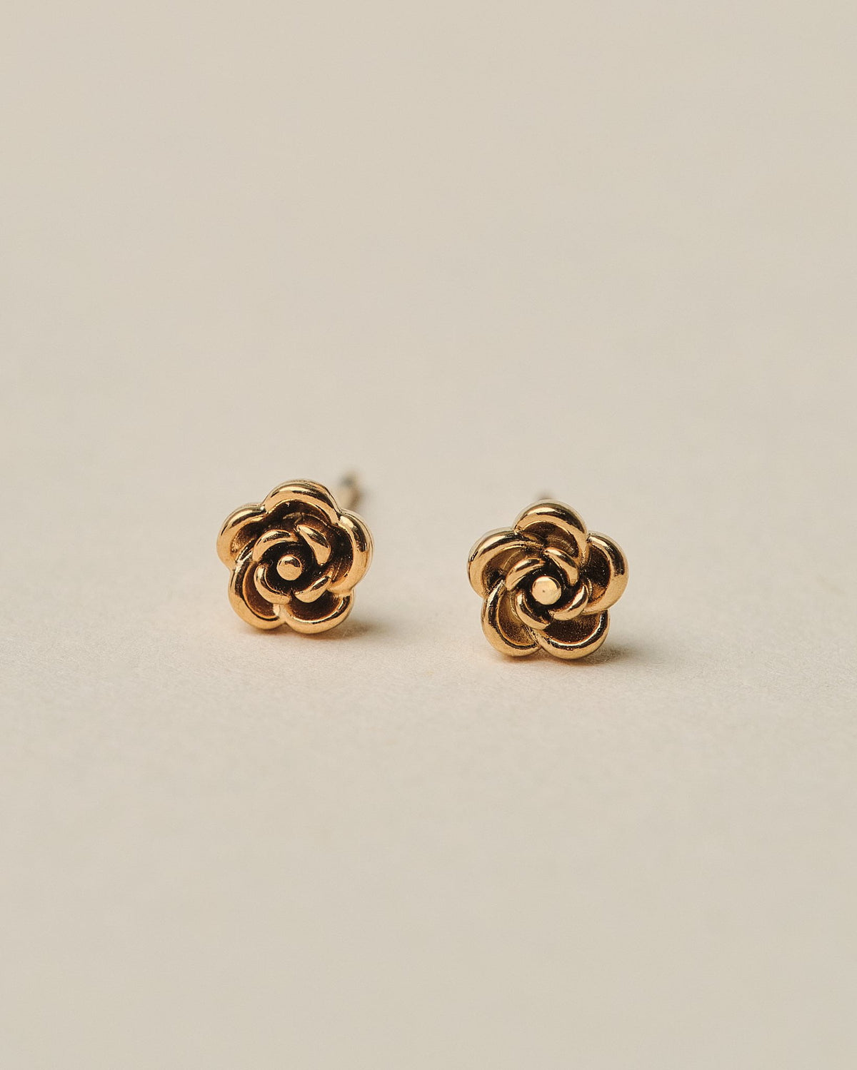 18K Plated Rose Post Earrings