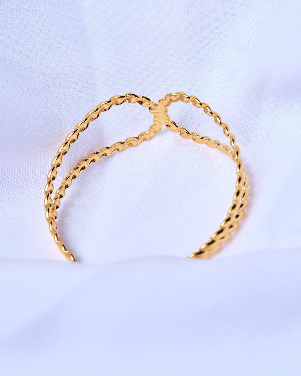 18K Plated Rope Duo Cuff