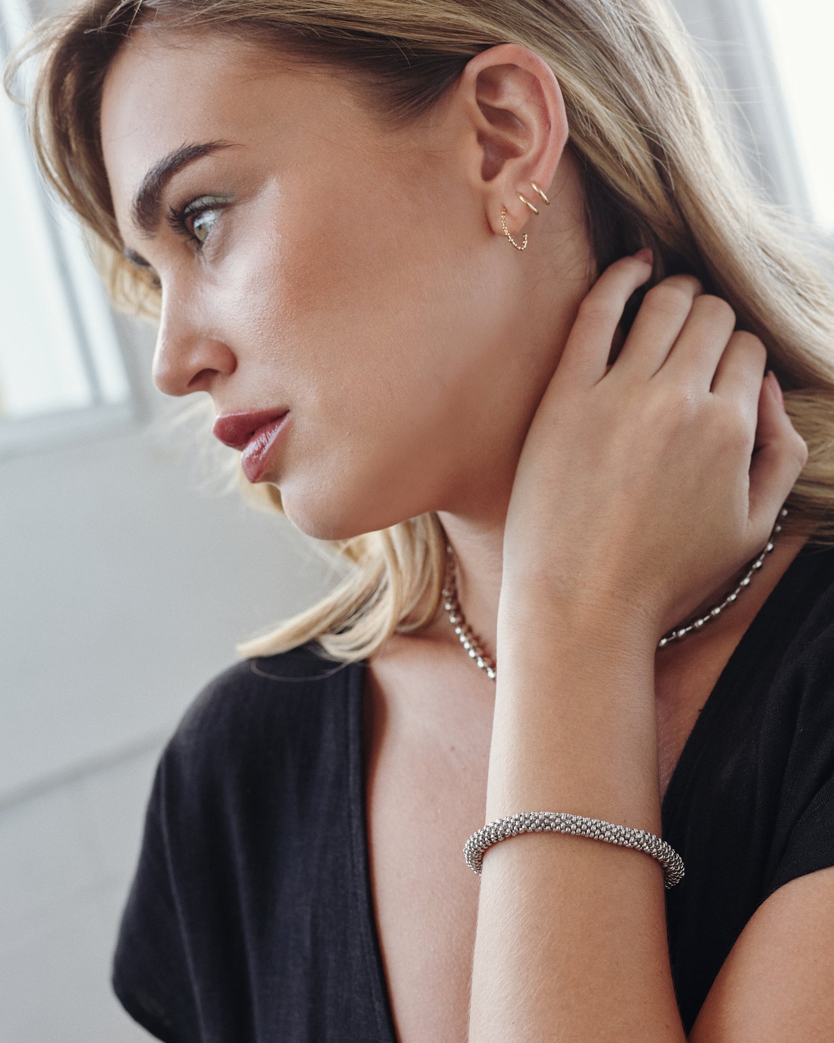 Trendy Metallic Beaded Bracelets