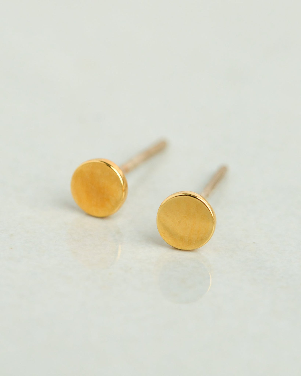 14K Plated Flat Stud Earrings