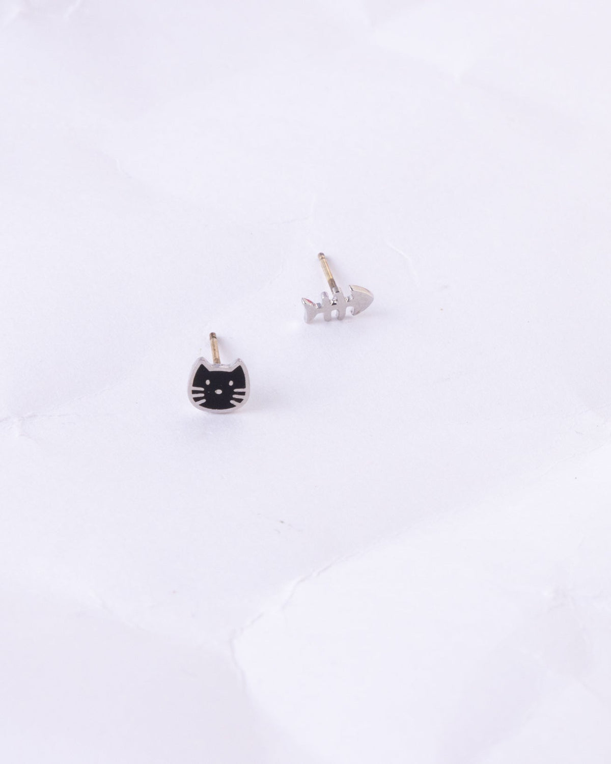 Cat &amp; Fish Post Earrings