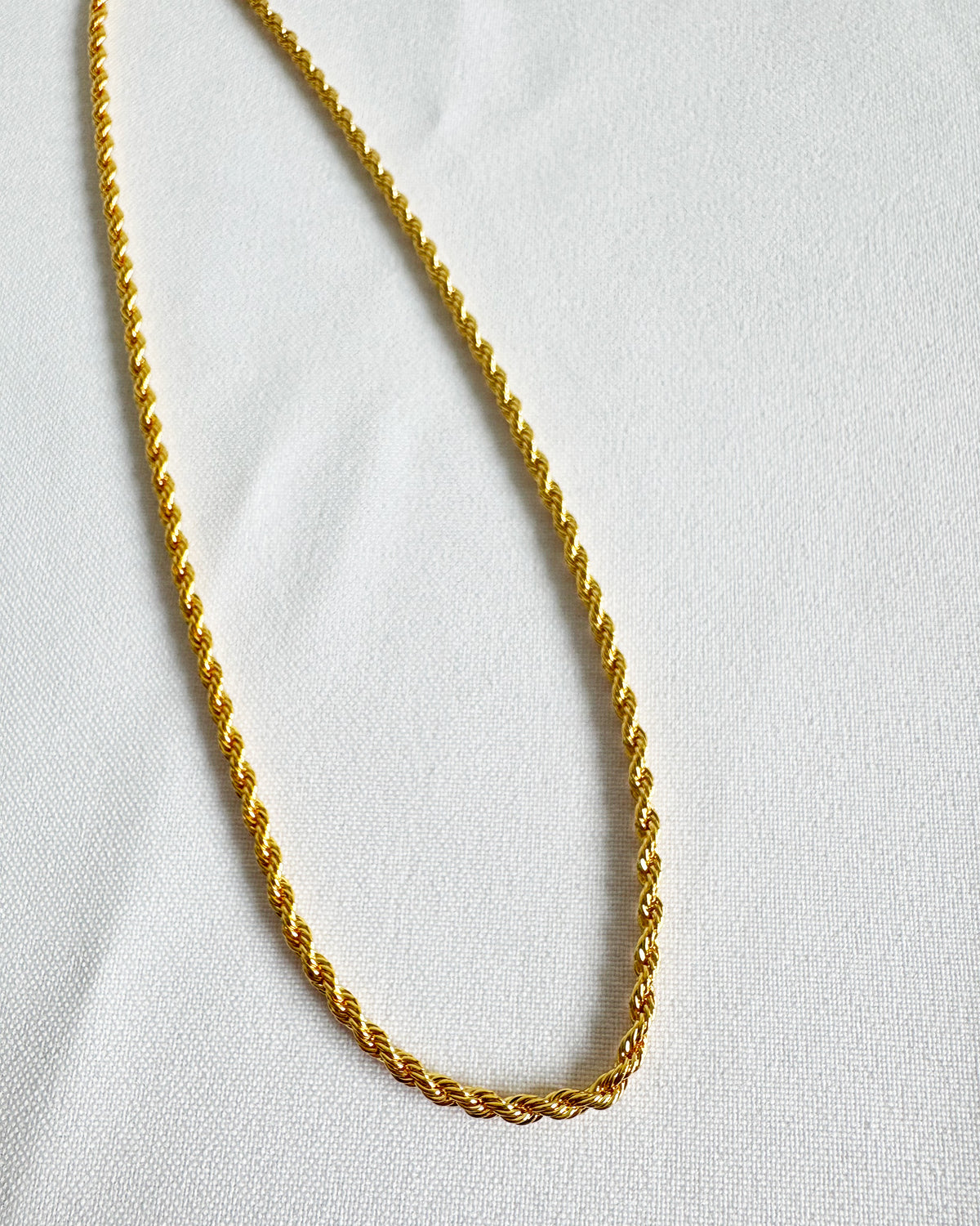 16K Plated Rope Chain Necklace