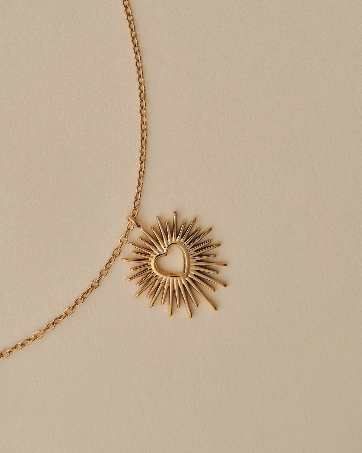18K Plated Heart Burst Necklace