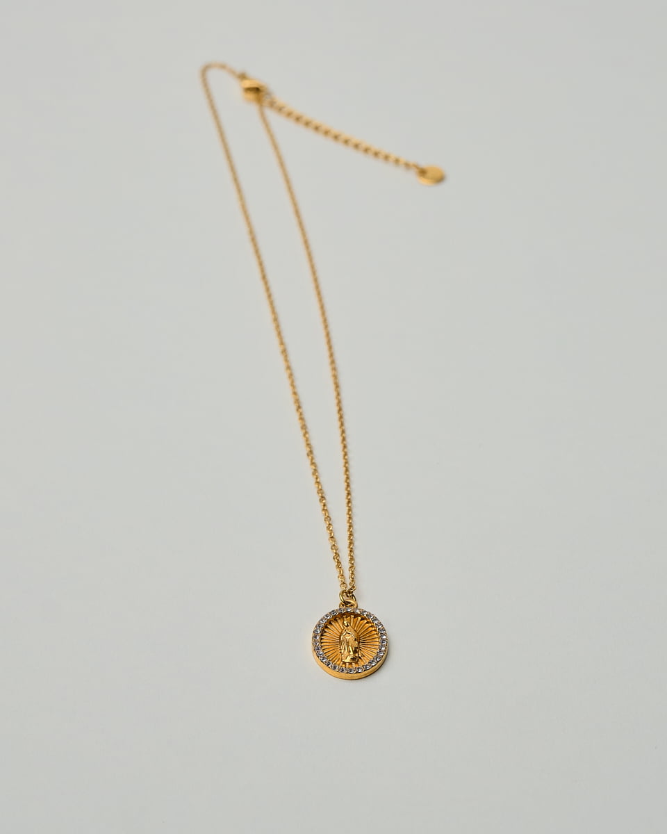 18K Plated Virgen Necklace