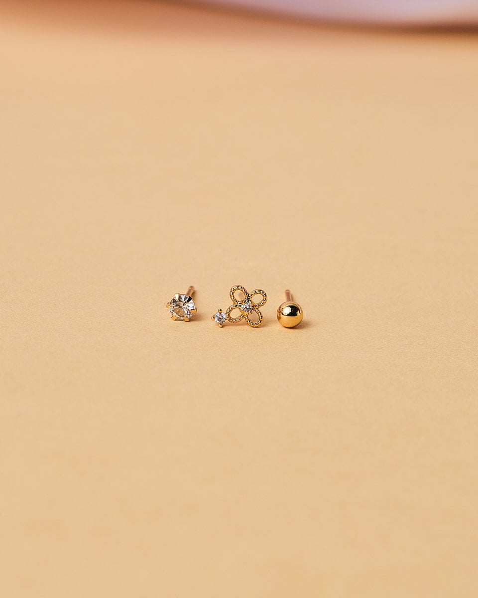 18K Plated Lucky Earrings Set
