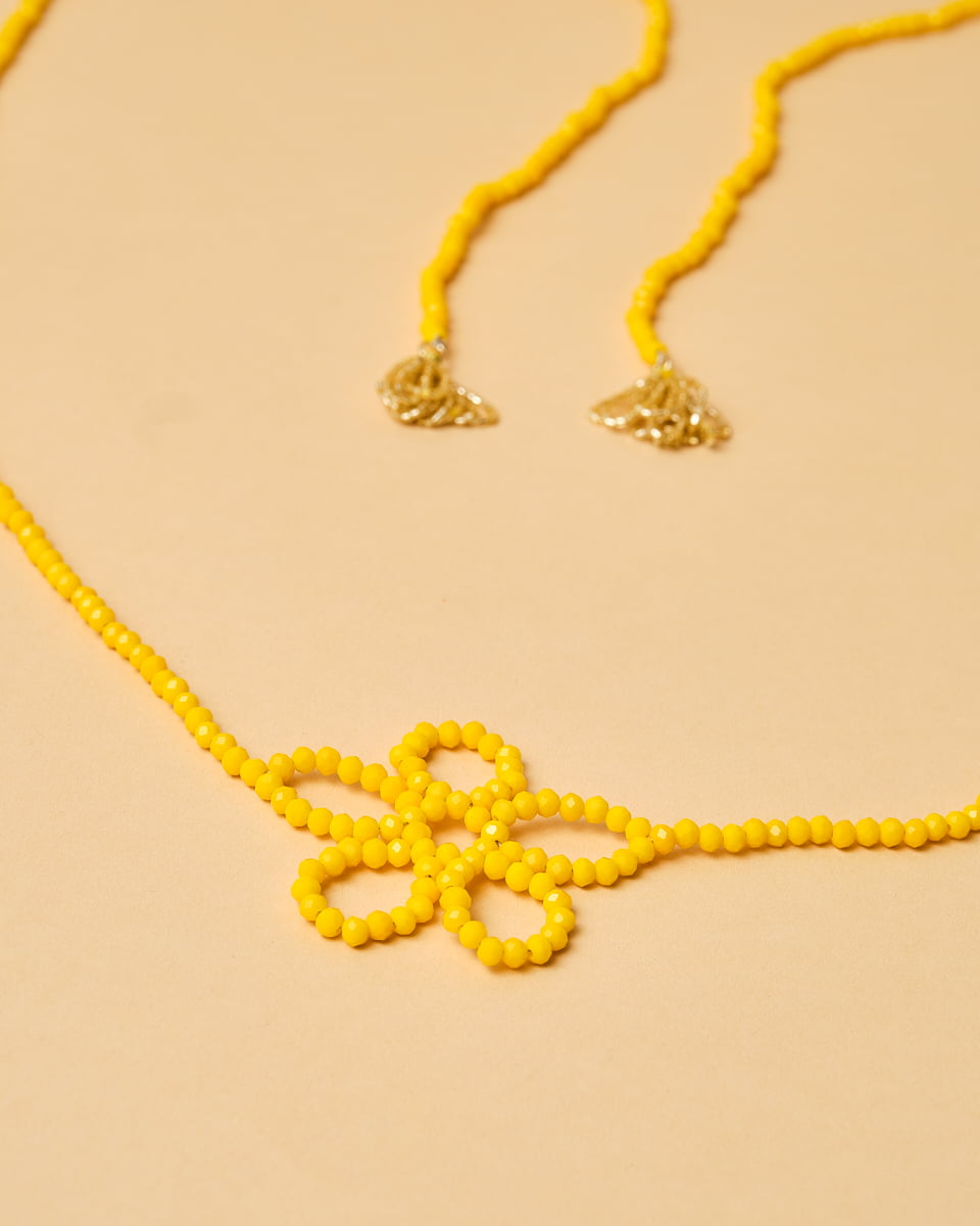 Adjustable Beaded Flower Necklace